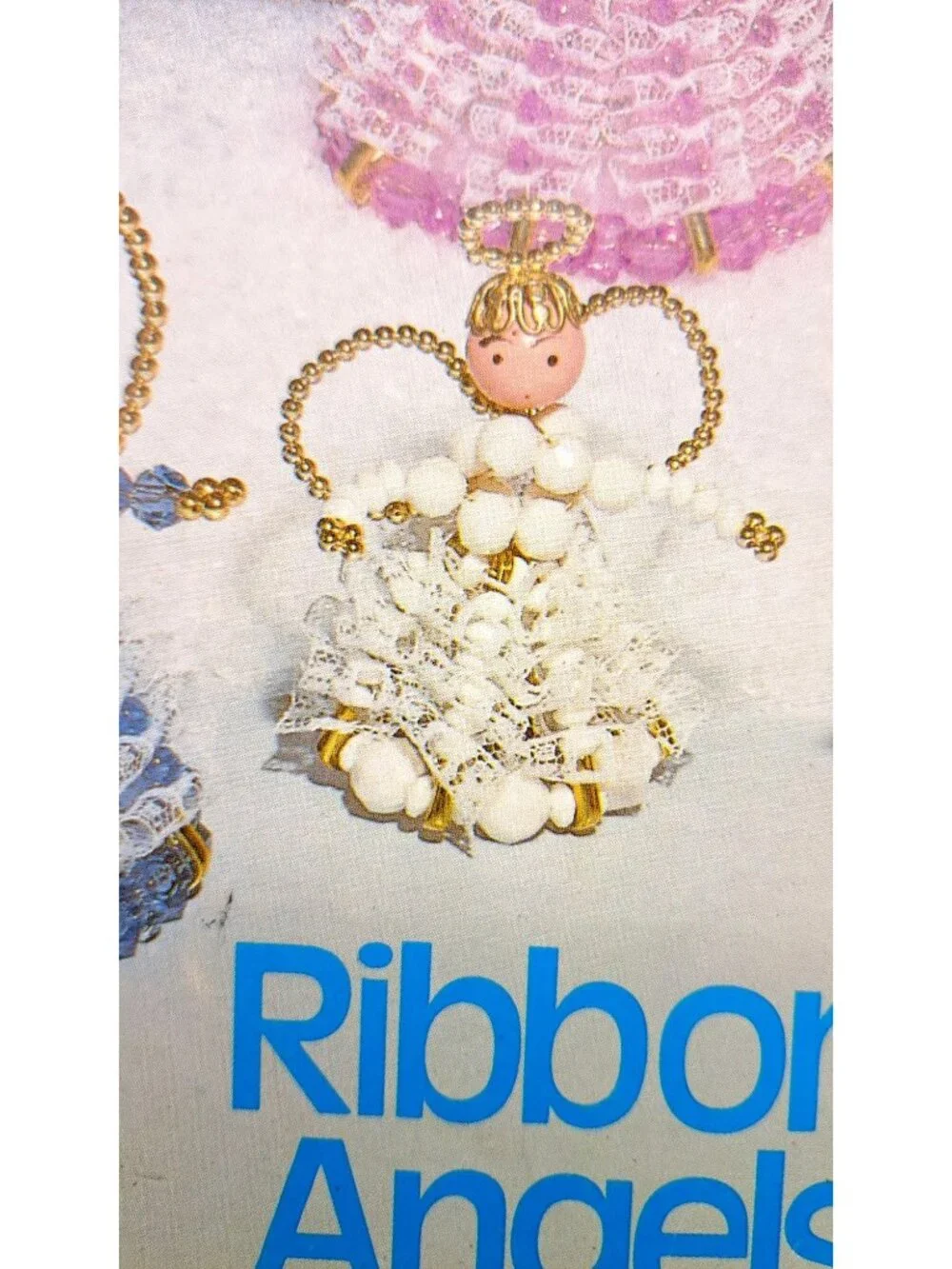 Vintage Darice Ribbon Angels Craft Instruction Booklet 1985 Bead Lace Christmas